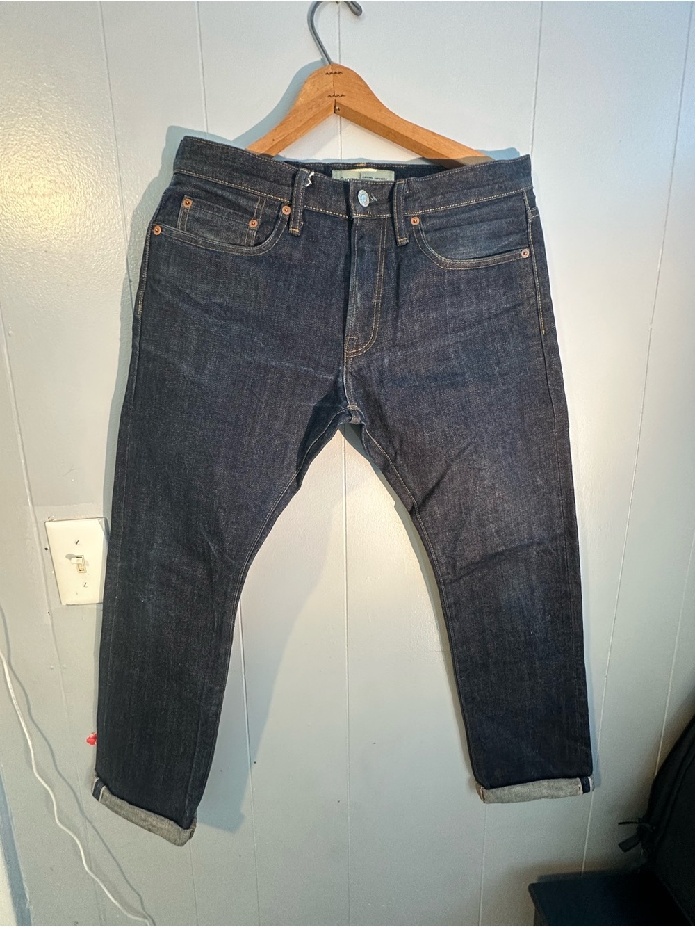 GAP Men's Dark Indigo Slim Straight Jeans selvedge Japanese